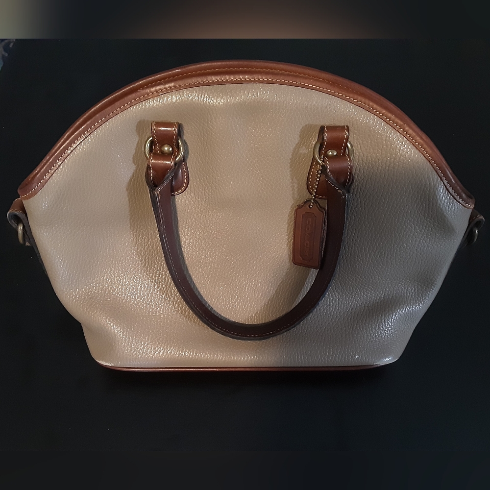 Coach Tan and Brown Satchel with Elegant Design